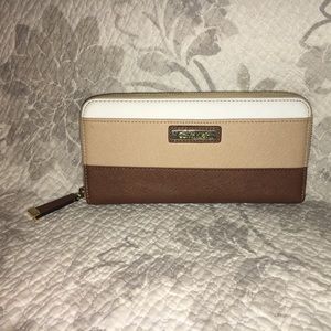 Calvin Klein Striped Zip Around Wallet
